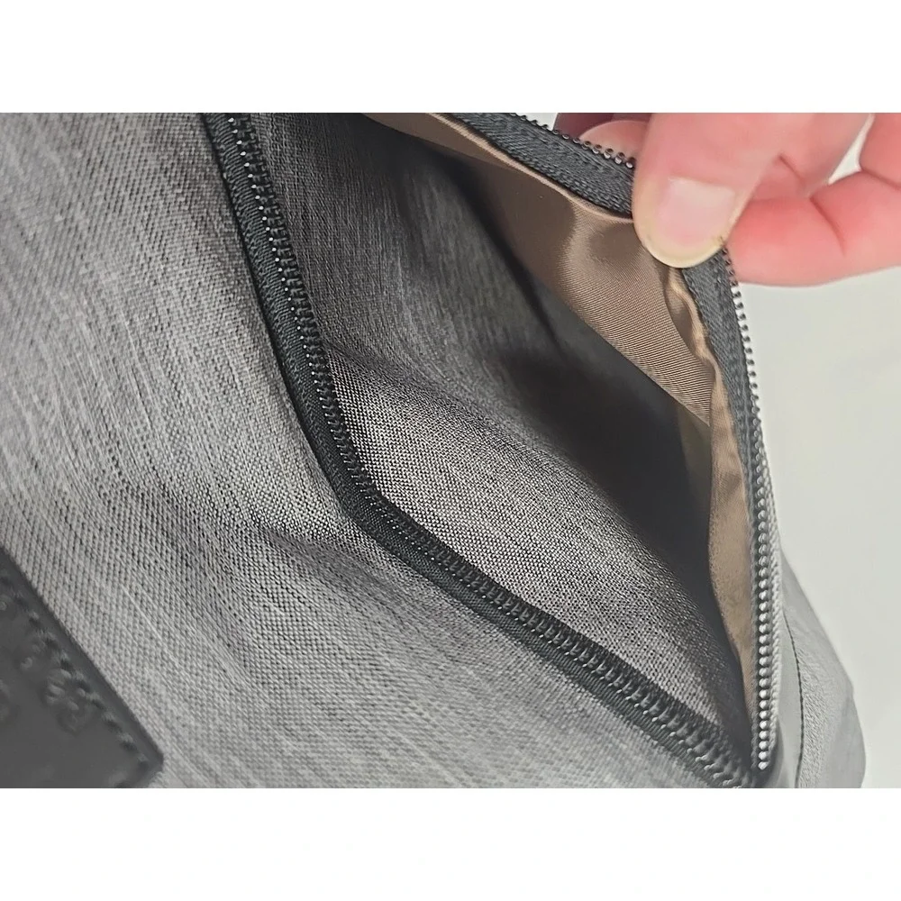 Relavel Women Gray Messenger lunch Bag gray w/satin brown lining outer‎ USB Port